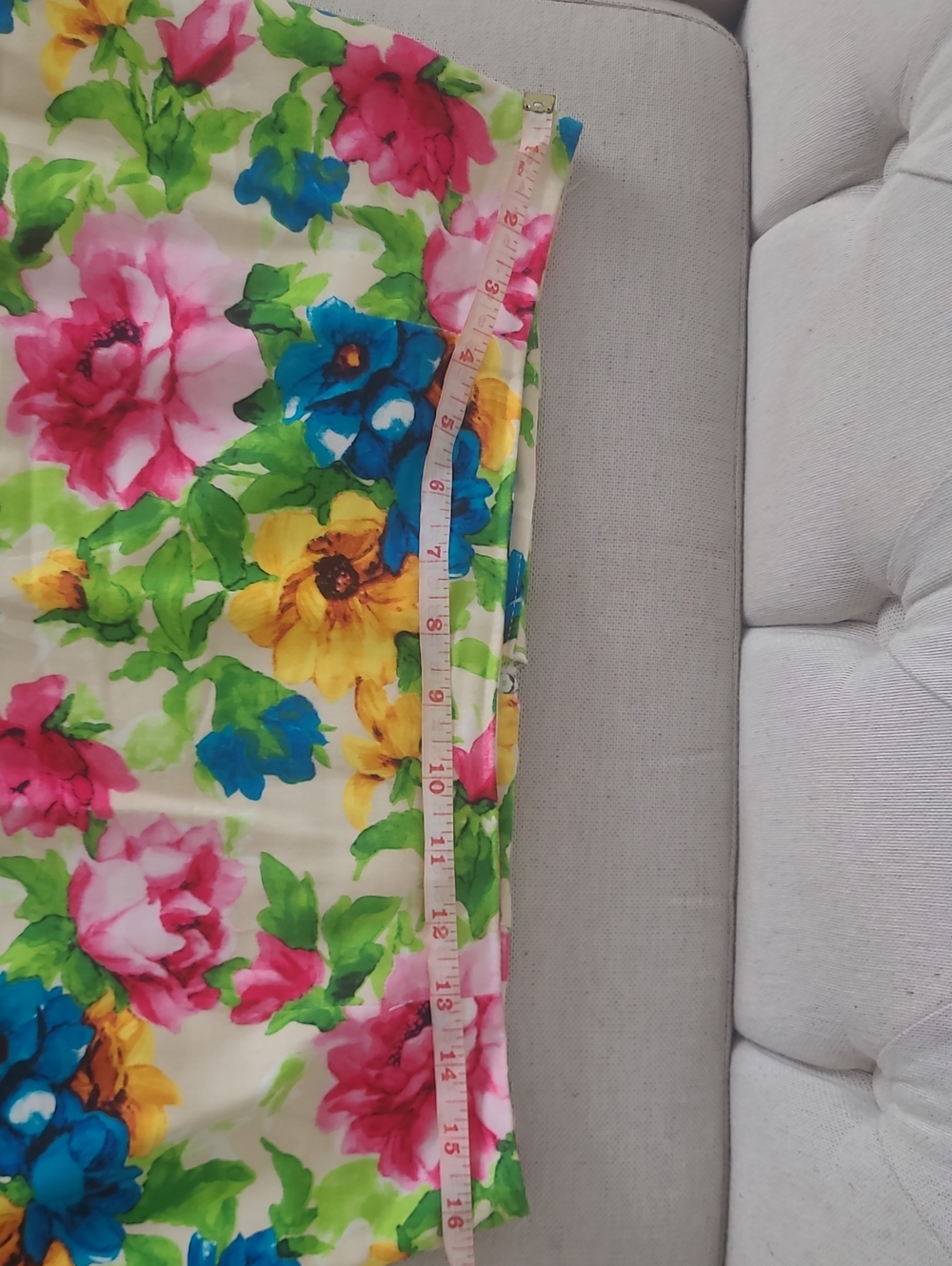 Bright Floral Midi Skirt in Pink, Blue & Yellow - Picture 8 of 9